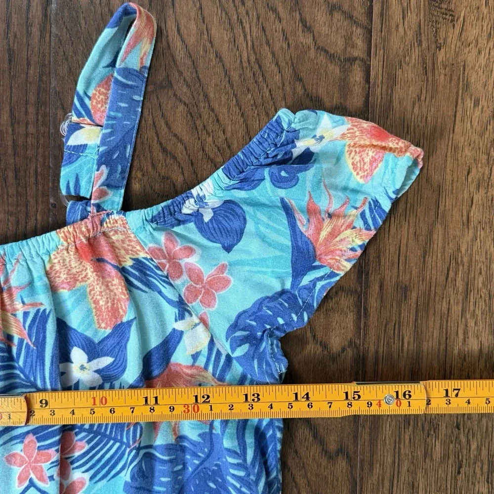 The Children's Place Cold Shoulder Dress Rayon Tropical Coastal Casual Size 14